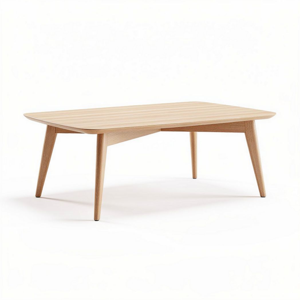 Table basse en bois rectangulaire 120 x 80 x 40cm couleur naturelle
