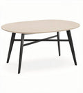 Table ovale en bois de chêne avec pieds en métal noir 120 x 80 x 75cm