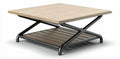 Table basse carrée en bois avec structure en métal 120 x 120 x 40cm