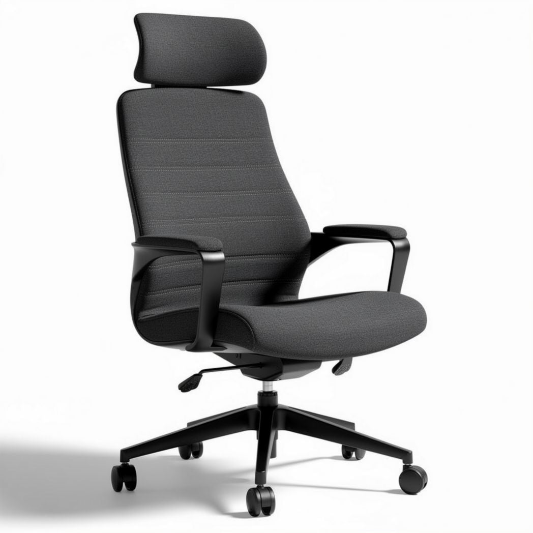 Chaise de bureau ergonomique noire avec accoudoirs et dossier réglable 60 x 60 x 100cm