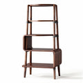 Étagère en bois foncé avec quatre niveaux de rangement 50 x 30 x 150cm