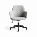 Chaise de bureau moderne en tissu gris avec accoudoirs et roulettes