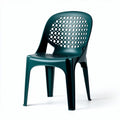 Chaise en plastique vert à motifs perforés pour usage intérieur et extérieur 45 x 45 x 85 cm