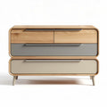 Commode en bois avec tiroirs gris et beige dimensions 80 x 40 x 70cm